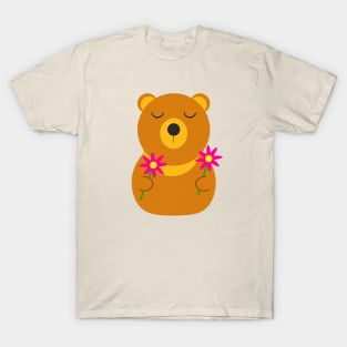 Adorable Flower Teddy T-Shirt